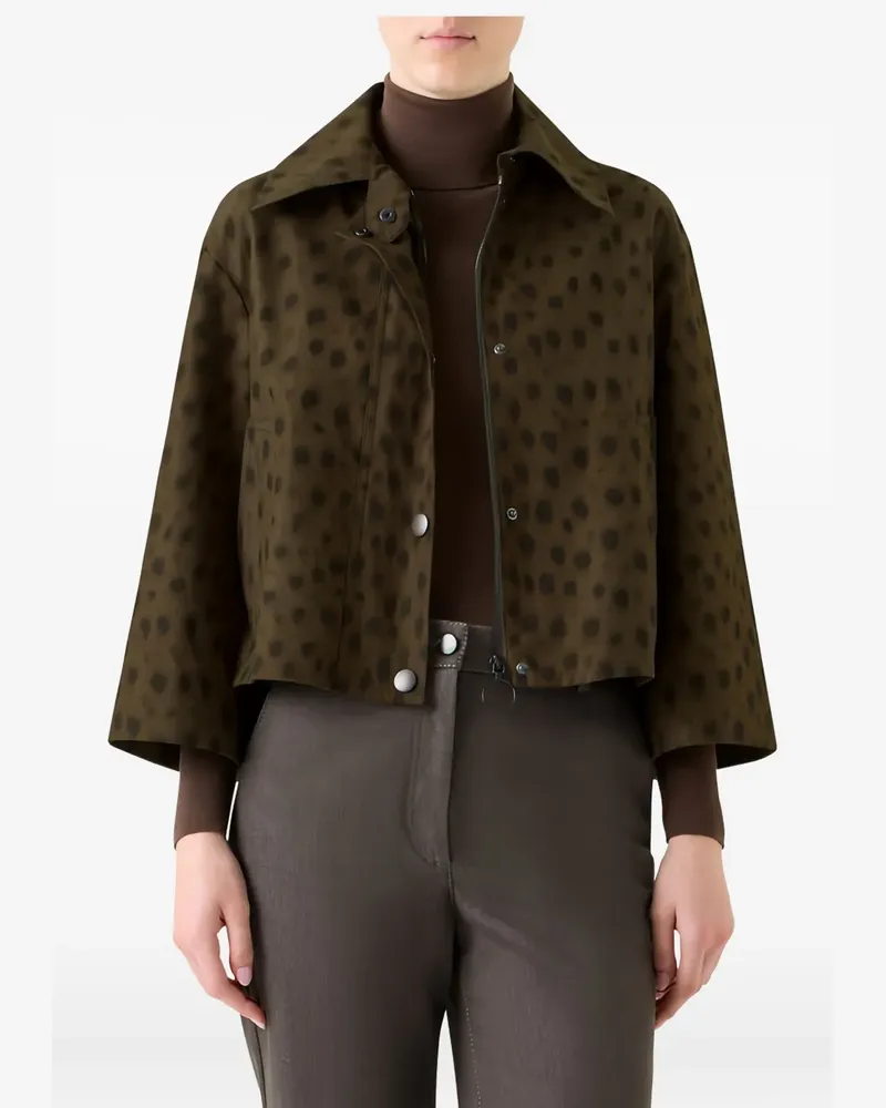 Akris Jacke mit Leoparden-Print - Grün Grün