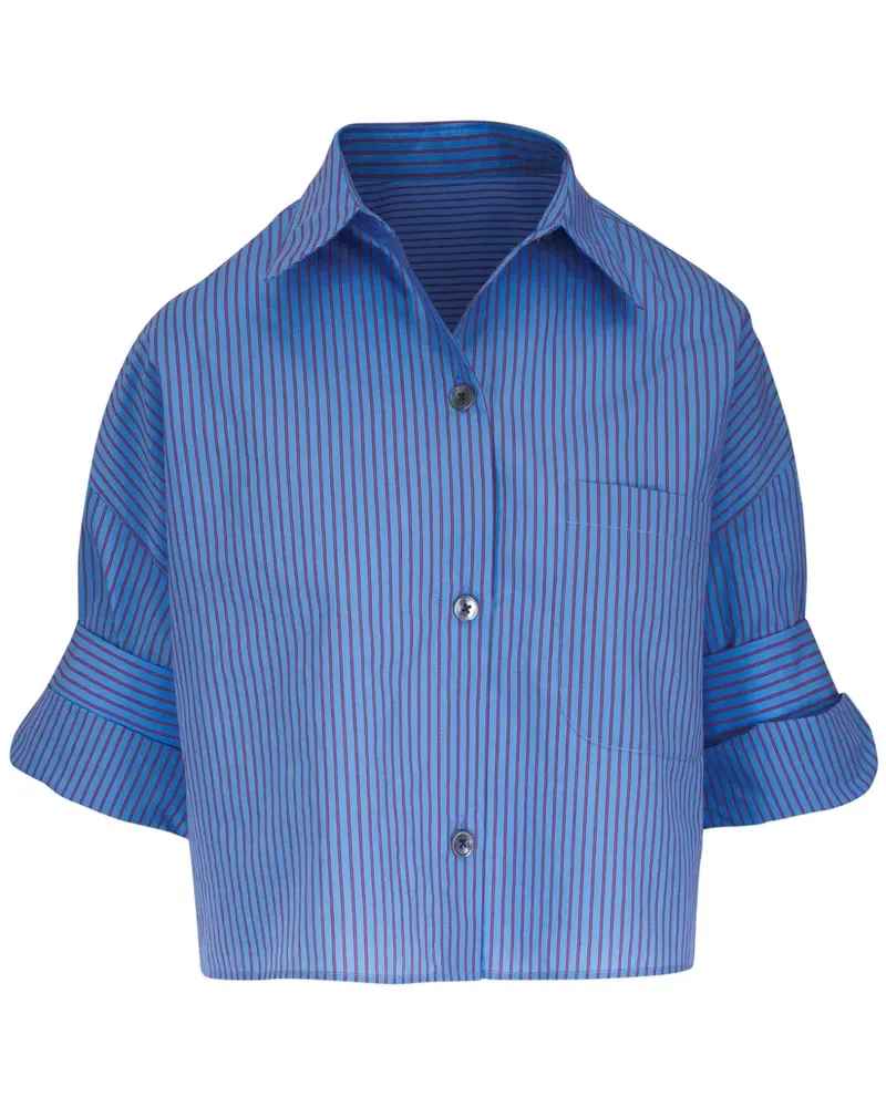 TWP Gestreiftes Hemd - Blau Blau