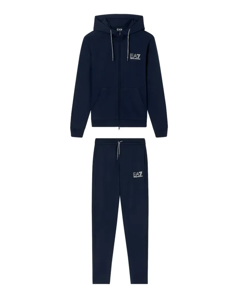 EA7 pure cotton tracksuit with hood - Blau Blau