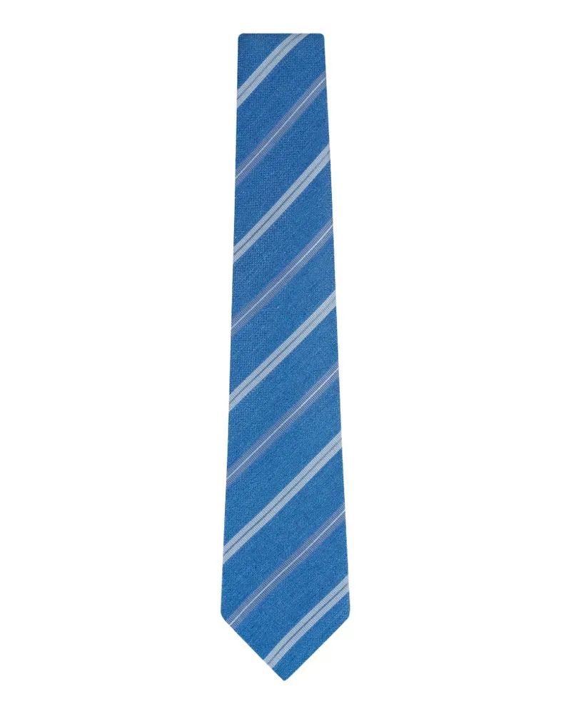 Kiton striped silk tie - Blau Blau