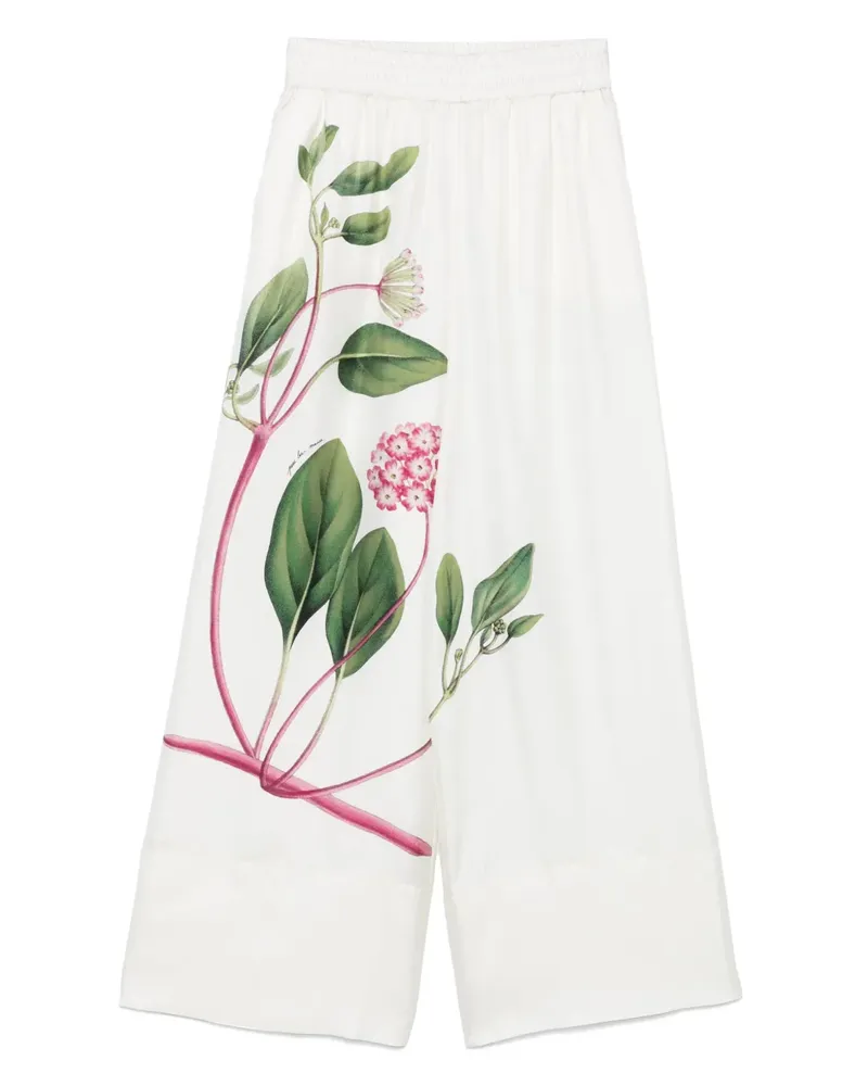 Pierre-Louis Mascia Hose mit Blumen-Print - Weiß Weiß