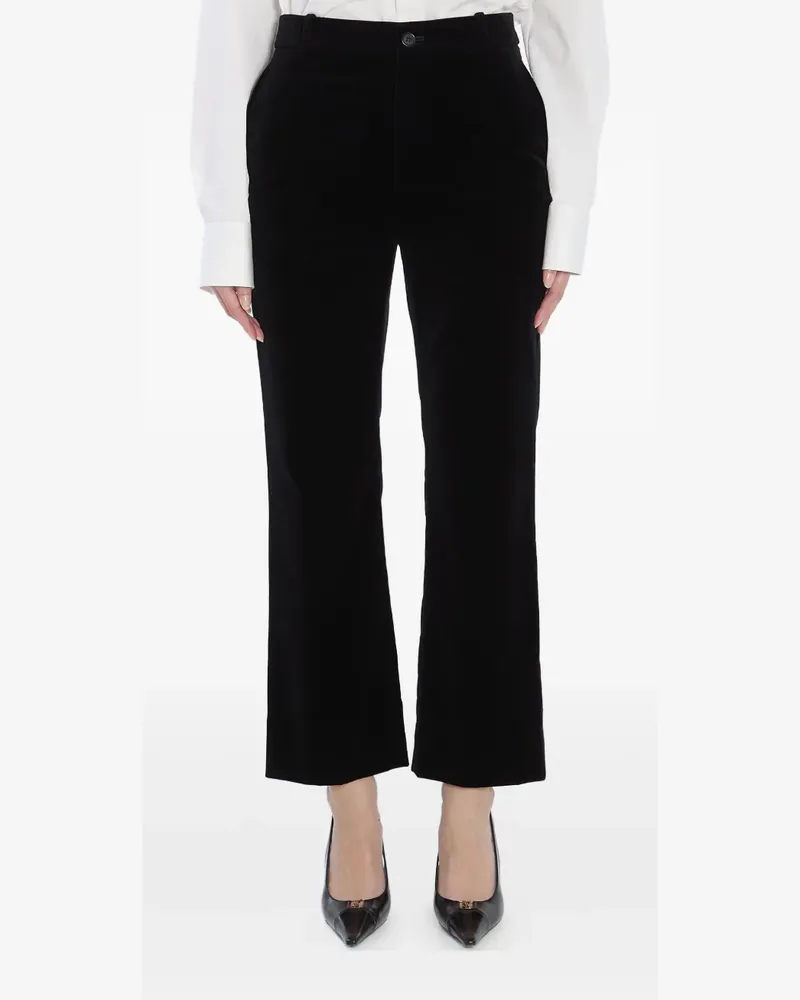 Saint Laurent Hose aus Samt - Schwarz Schwarz