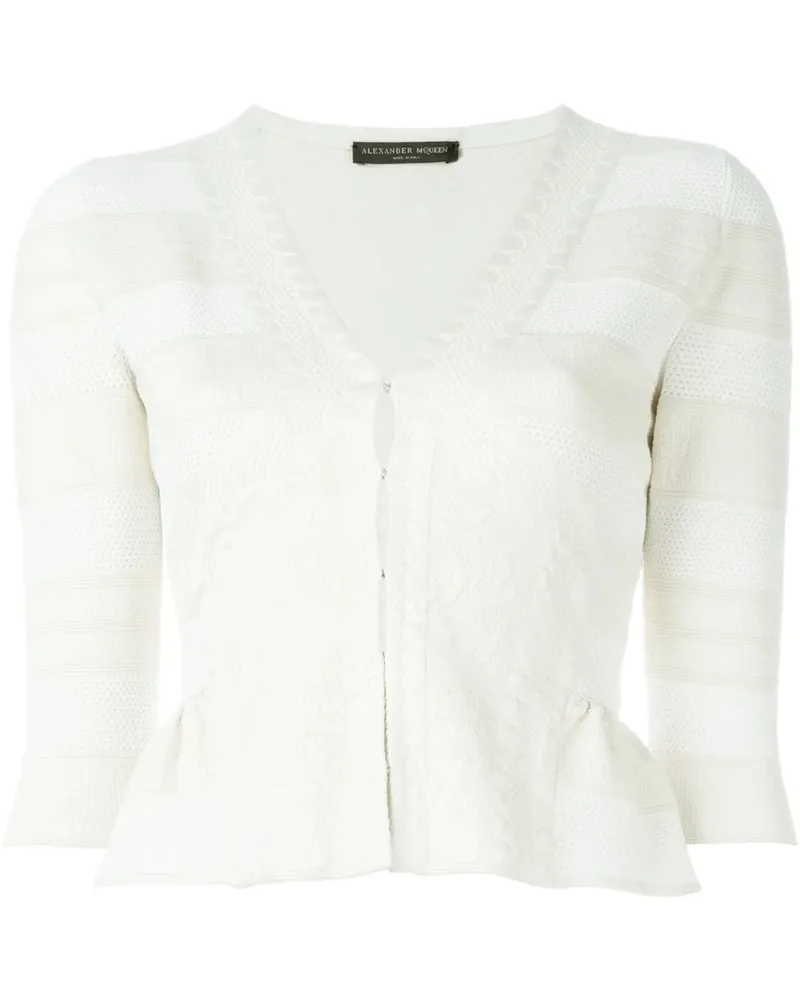 Alexander McQueen Victorian lace knit cardigan - Weiß Weiß