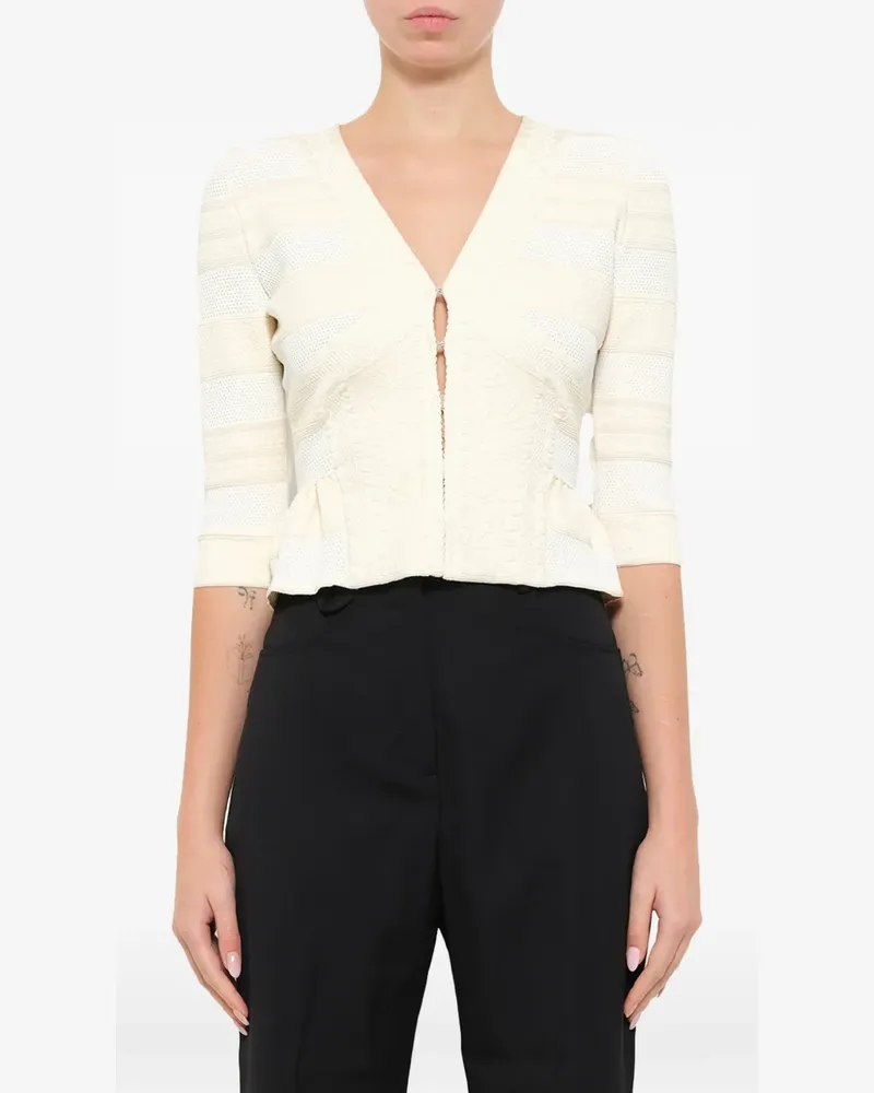 Alexander McQueen Victorian lace knit cardigan - Weiß Weiß