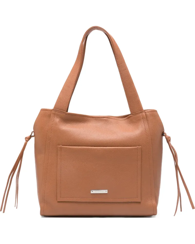 Cromia Schultertasche aus gekörntem Leder - Braun Braun