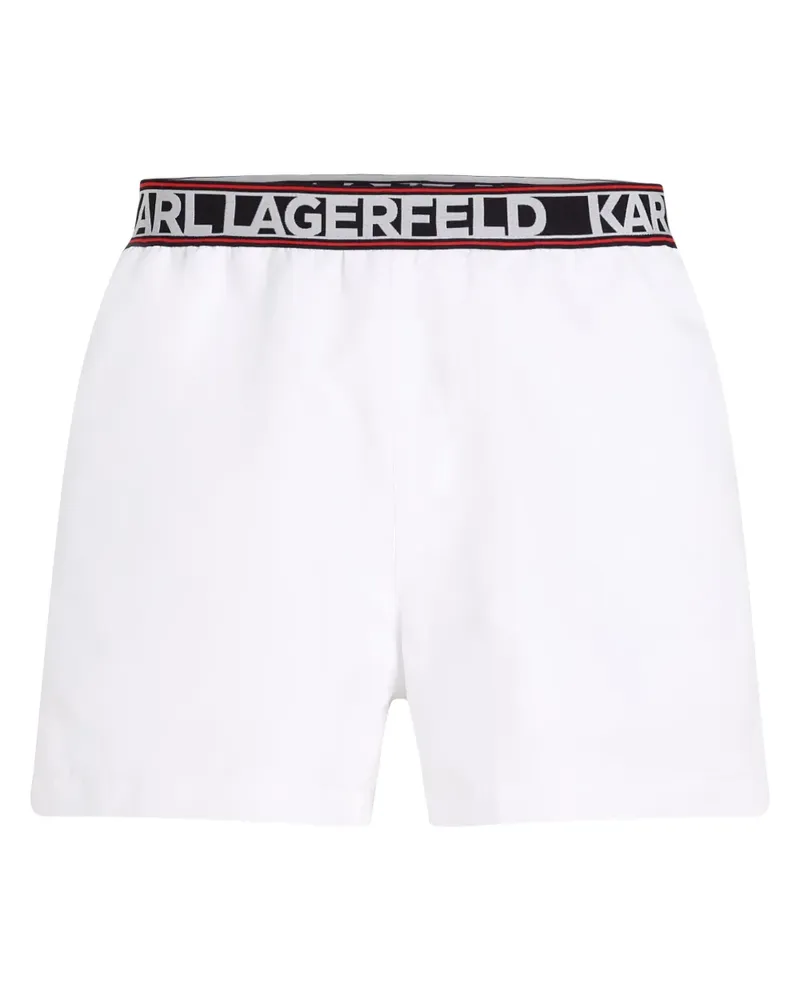 Karl Lagerfeld Essential Badeshorts mit Logo-Print - Weiß Weiß
