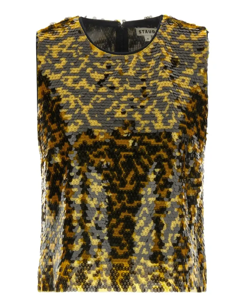 STAUD Seraphina two-tone sequinned top - Gelb Gelb