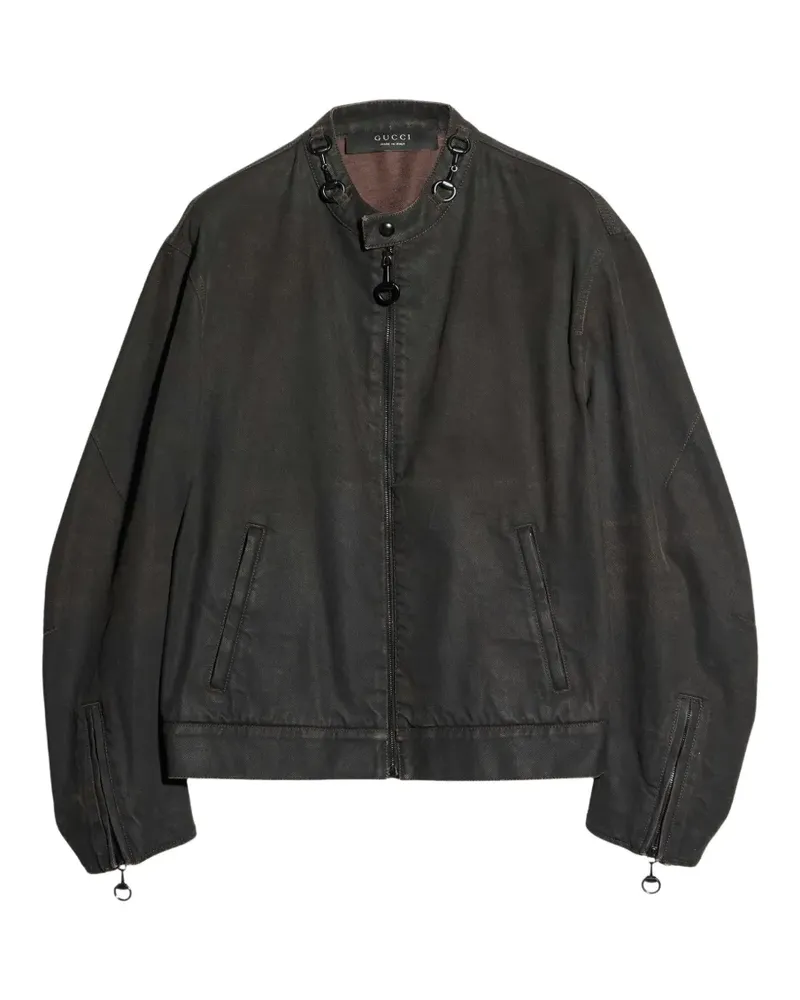 Gucci Horsebit Jacke mit Reißverschluss - Schwarz Schwarz