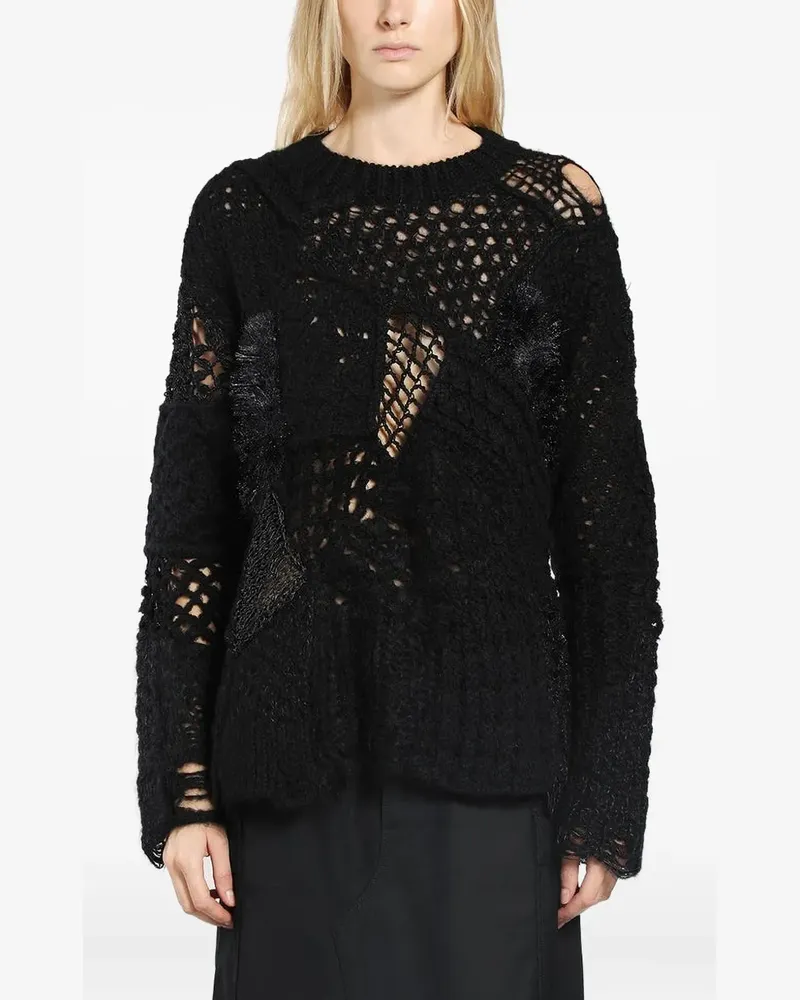 Junya Watanabe open-knit sweater - Schwarz Schwarz