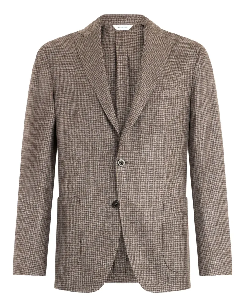 Boglioli houndstooth-pattern single-breasted blazer - Braun Braun