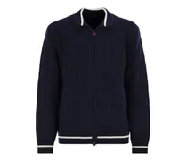 Kaschmircardigan mit Reißverschluss - Blau