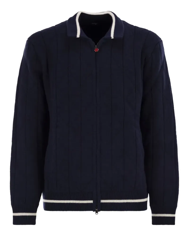 Kiton Kaschmircardigan mit Reißverschluss - Blau Blau