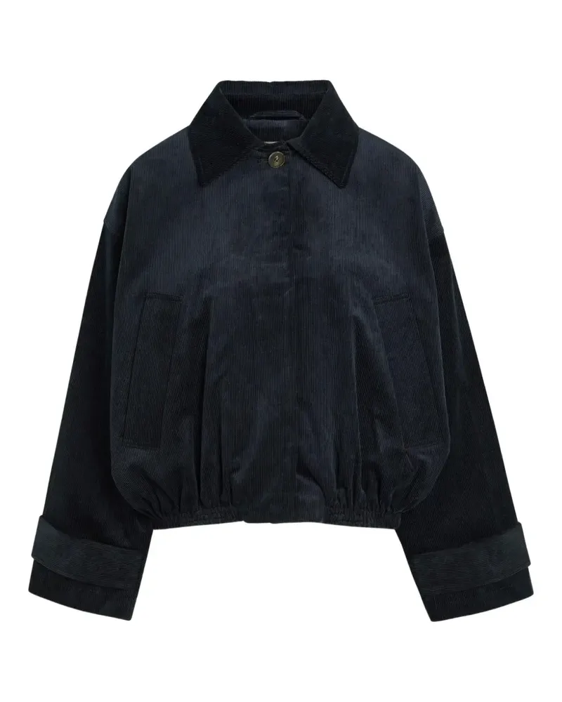Róhe Cordjacke mit elastischem Saum - Blau Blau