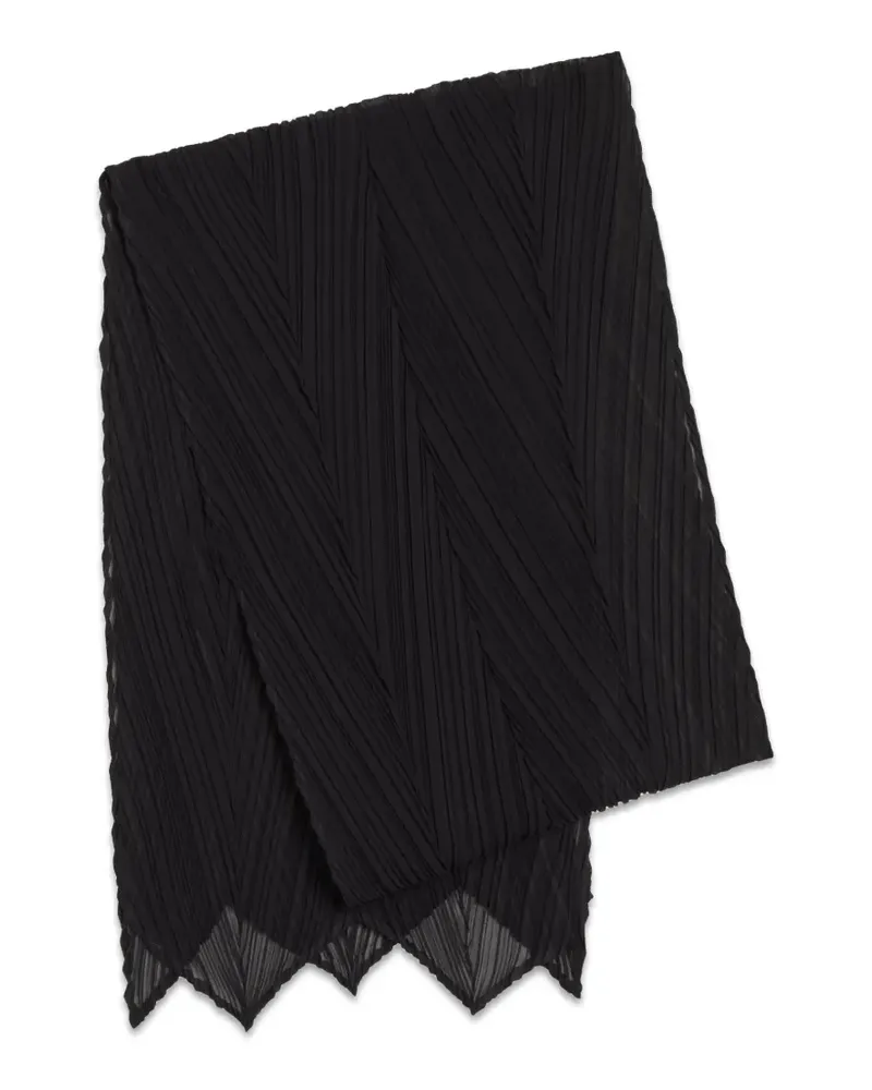 Issey Miyake Plissierter Schal - Schwarz Schwarz