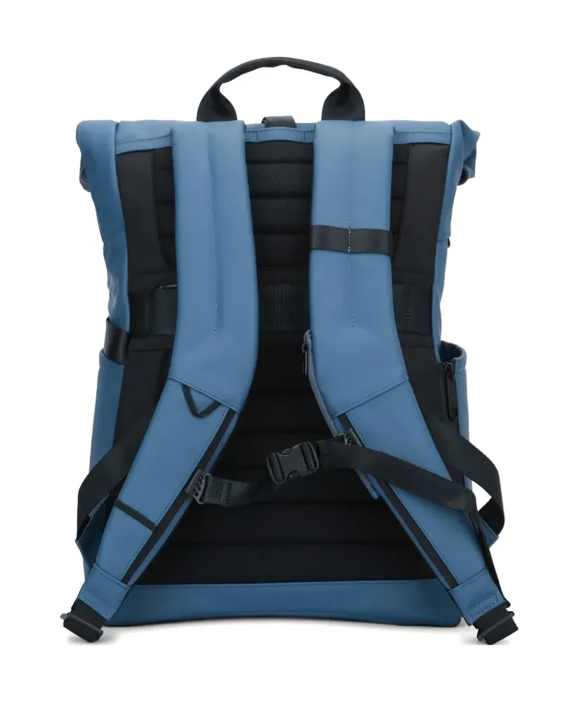 Piquadro roll-top logo-detail backpack - Blau Blau