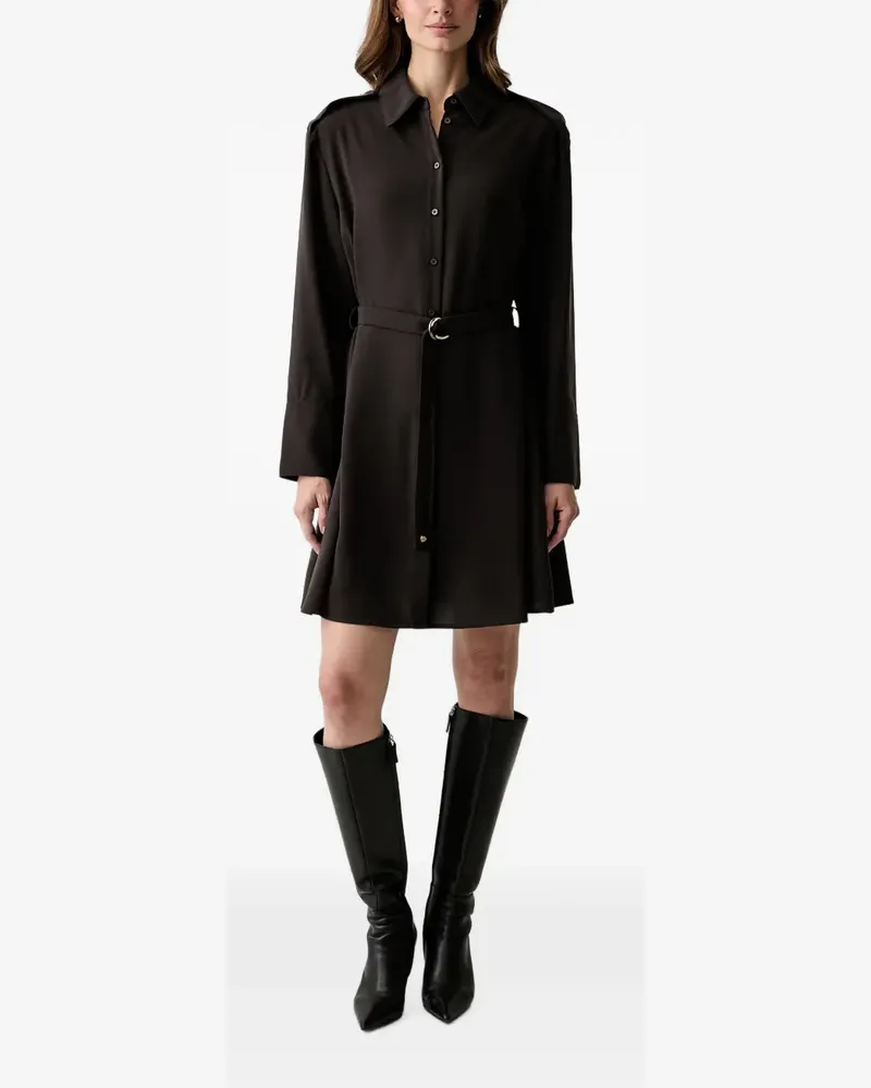 Armani Exchange belted epaulette shirt mini dress - Braun Braun