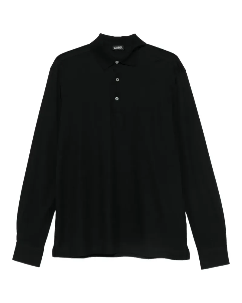 Ermenegildo Zegna long-sleeve polo shirt - Schwarz Schwarz