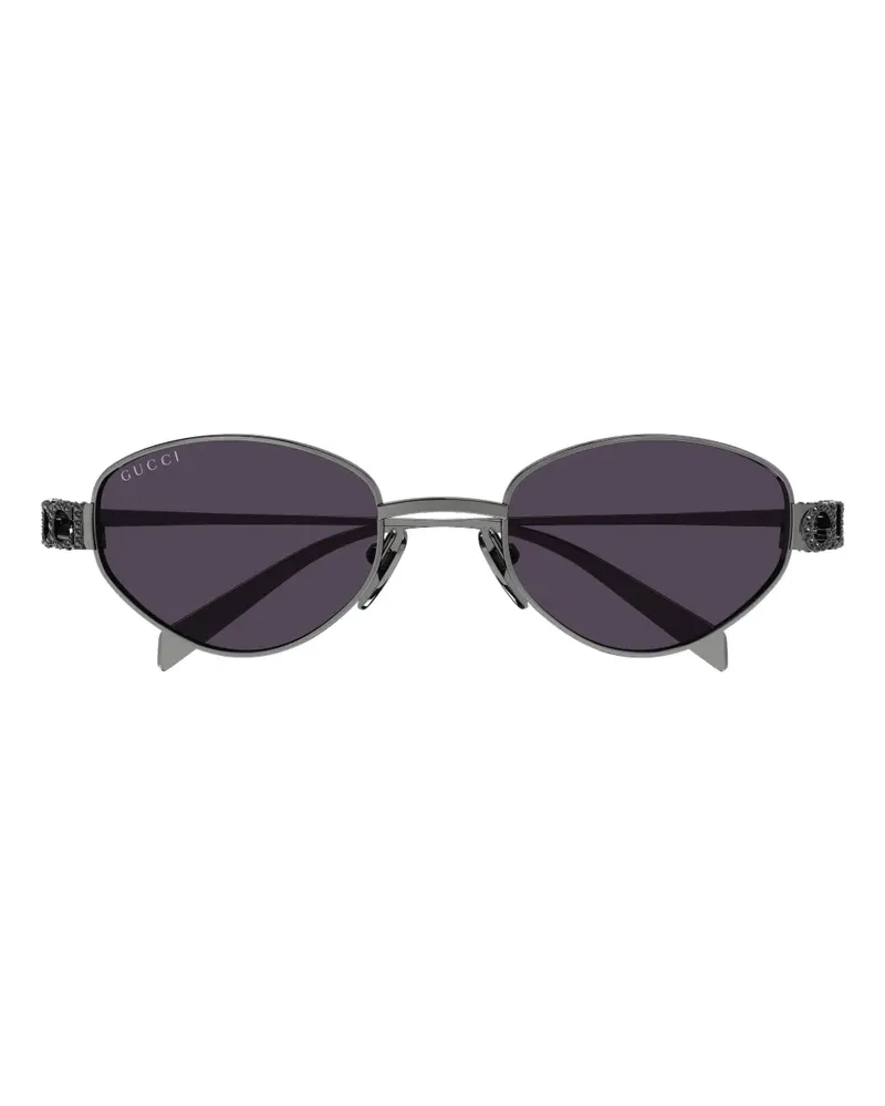 Gucci Sonnenbrille mit ovalem Gestell - Grau Grau