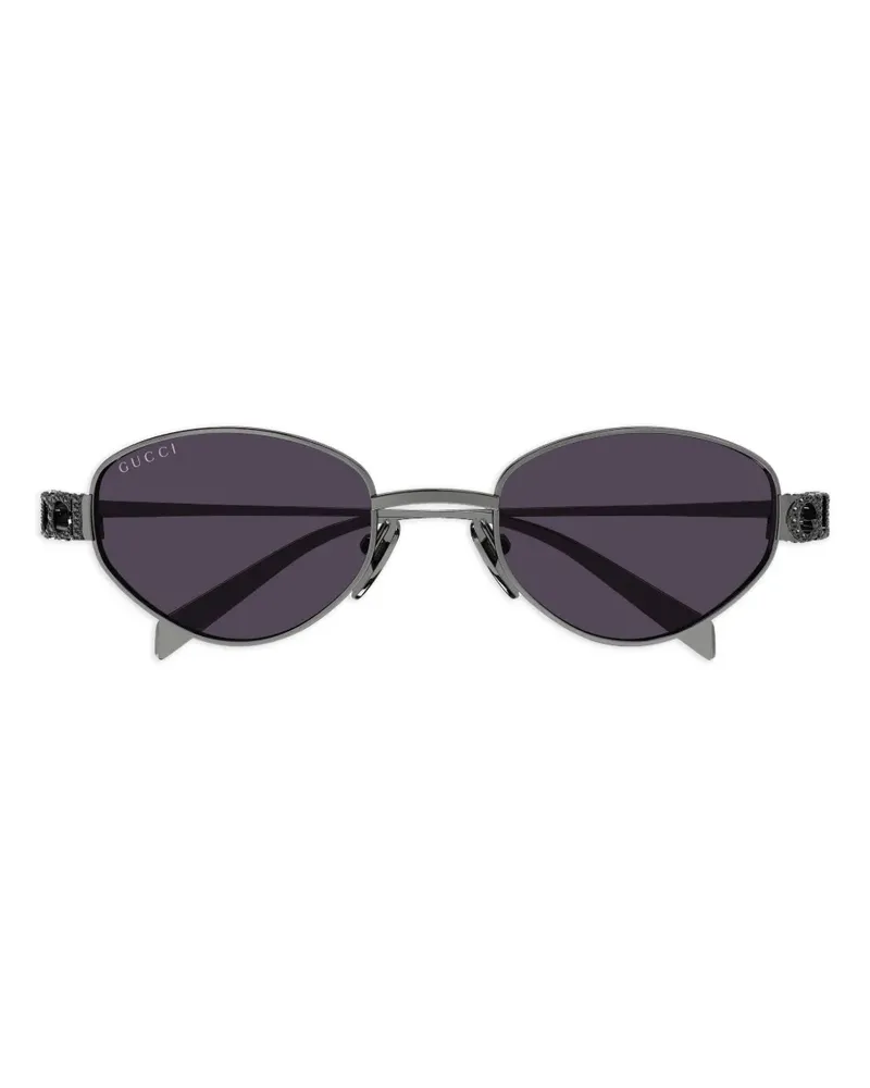 Gucci Sonnenbrille mit ovalem Gestell - Grau Grau