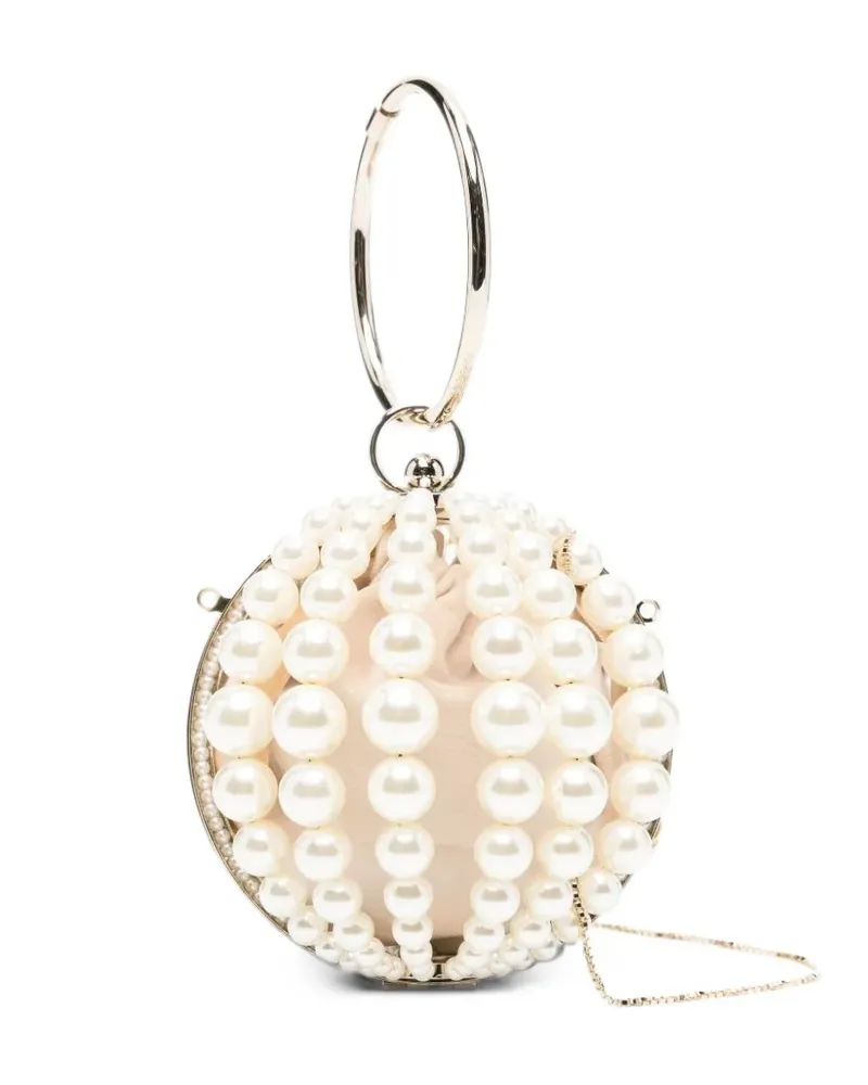 Rosantica pearl-embellished spherical tote bag - Weiß Weiß