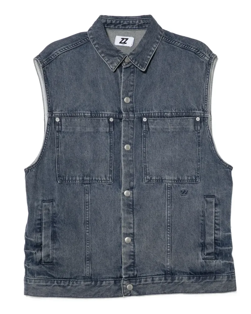 Izzue Jeansjacke mit Logo-Stickerei - Blau Blau