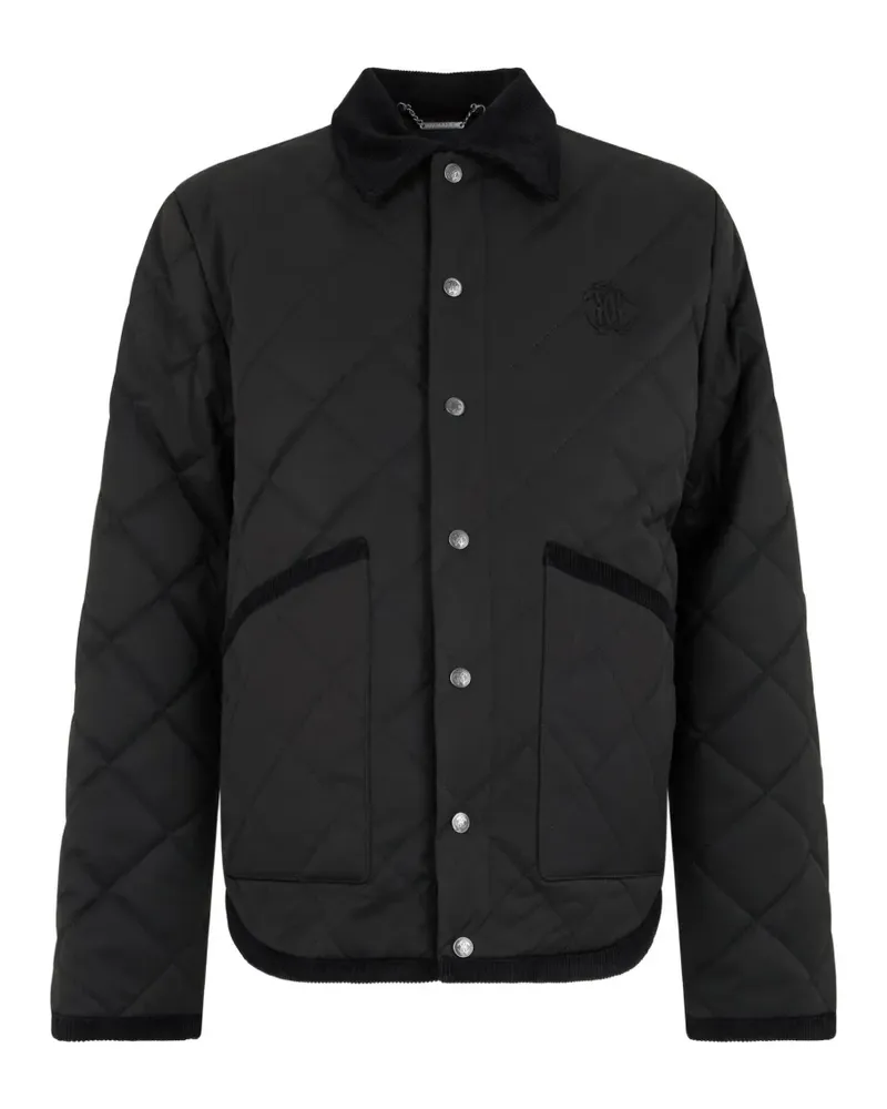 Roberto Cavalli quilted corduroy-collar jacket - Schwarz Schwarz
