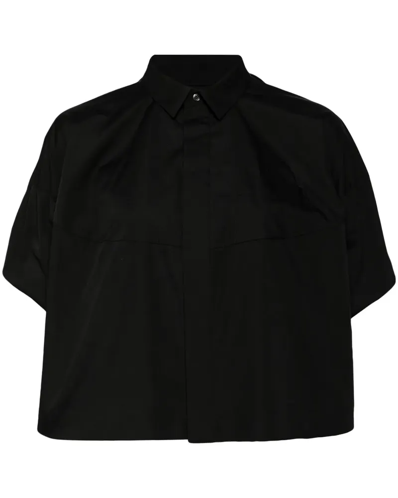 Sacai Hemd mit spitzem Kragen - Schwarz Schwarz