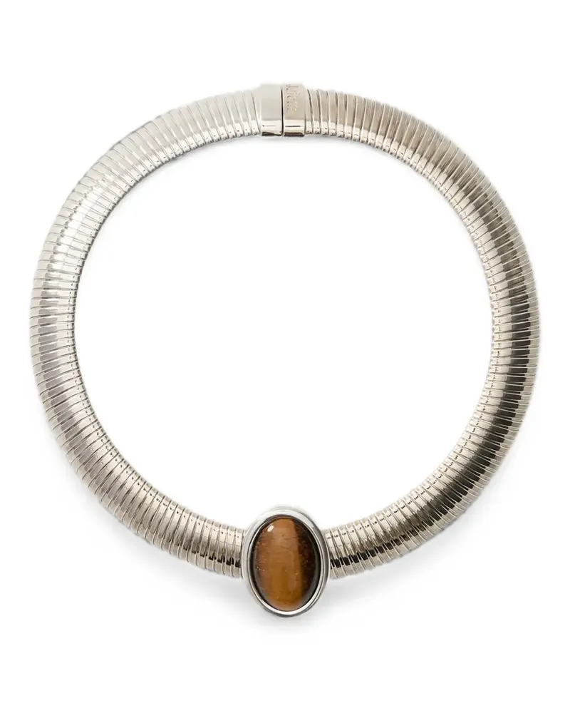JULIETTA Opyum tiger's eye necklace - Silber Silber