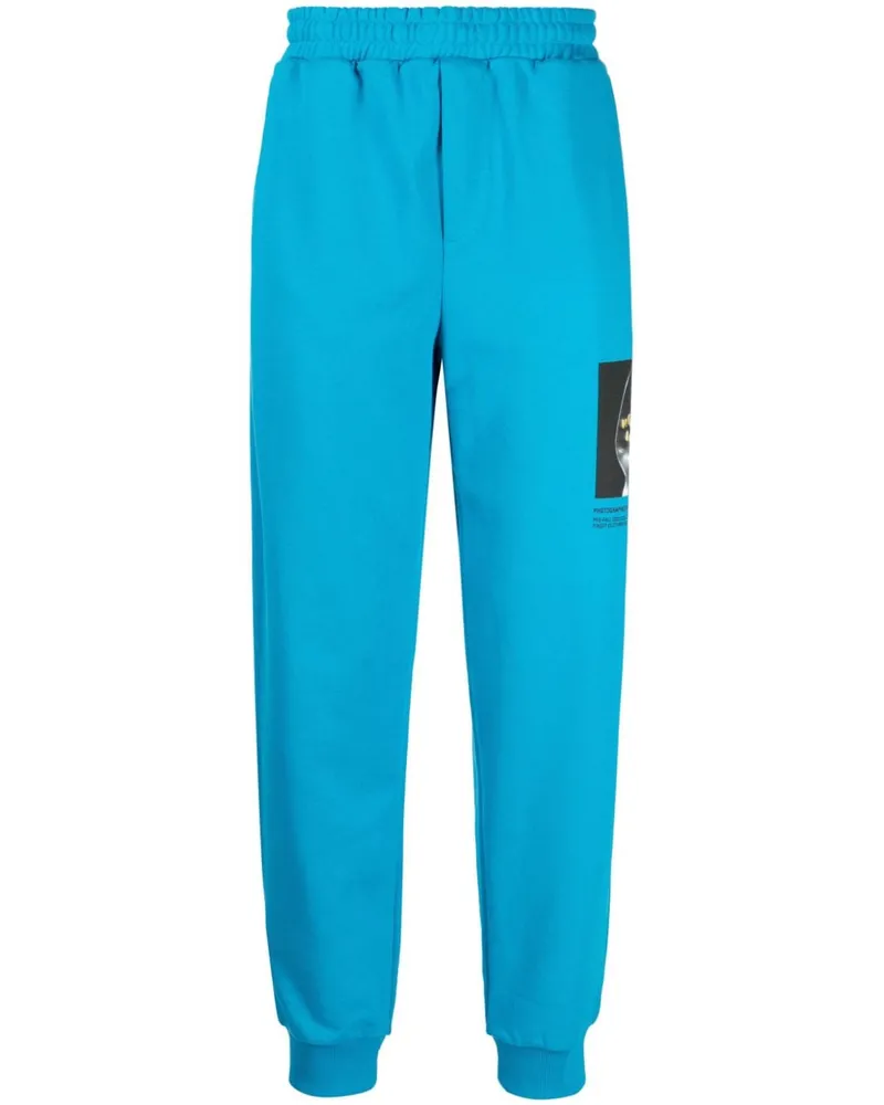 Helmut Lang Jogginghose mit Foto-Print - Blau Blau