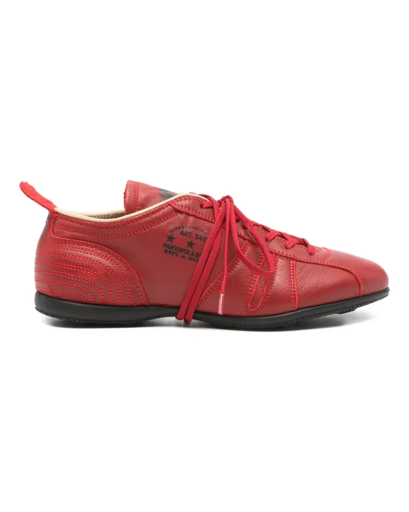 Pantofola d´Oro logo-print topstitched sneakers - Rot Rot