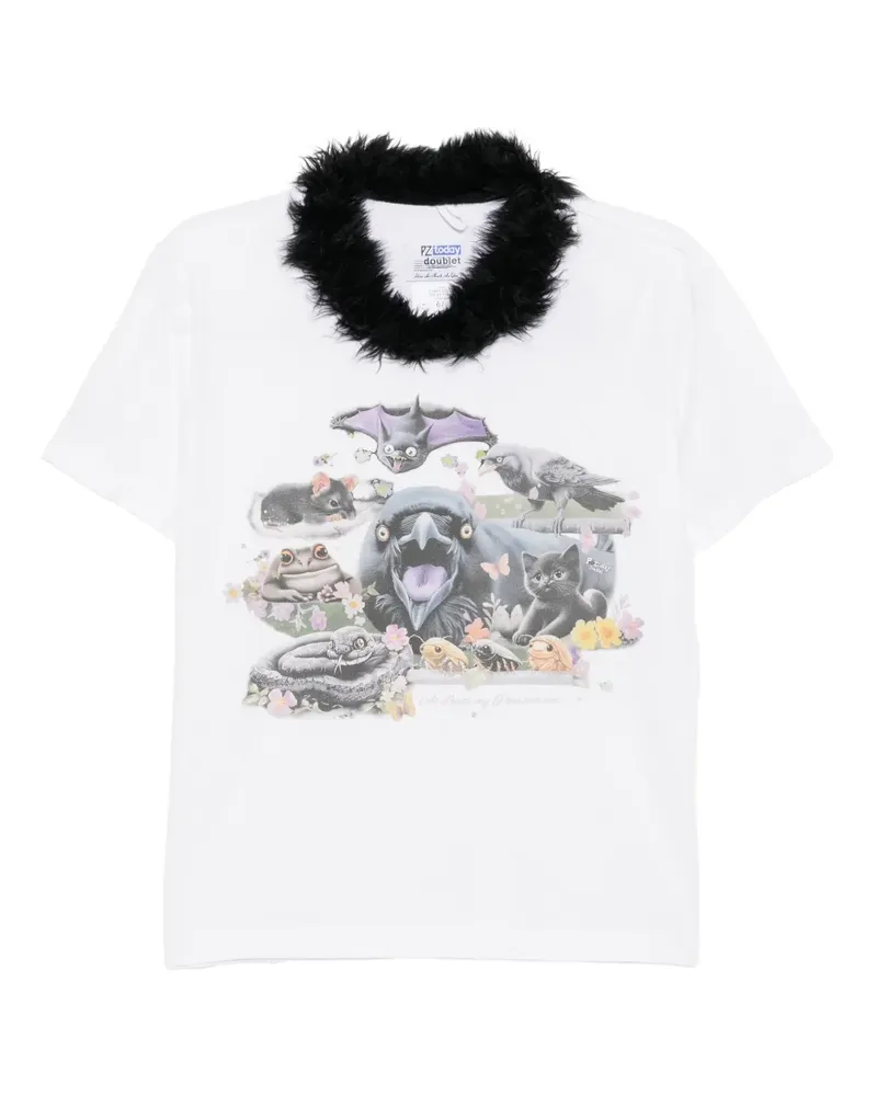 Doublet T-Shirt mit Reißverschluss - Weiß Weiß