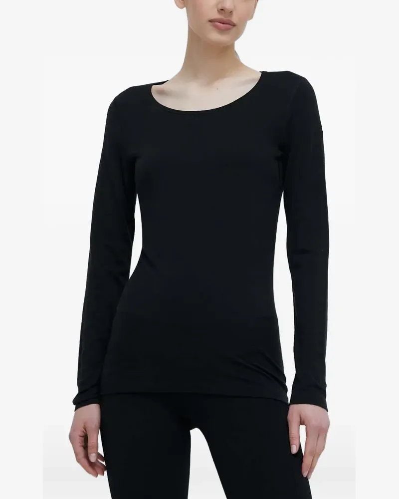 Icebreaker 200 Oasis scoop-neck embroidered-logo base layer - Schwarz Schwarz
