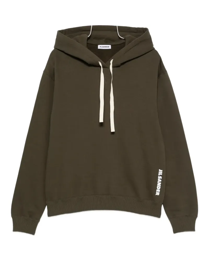 Jil Sander logo-print drawstring hoodie - Grün Grün