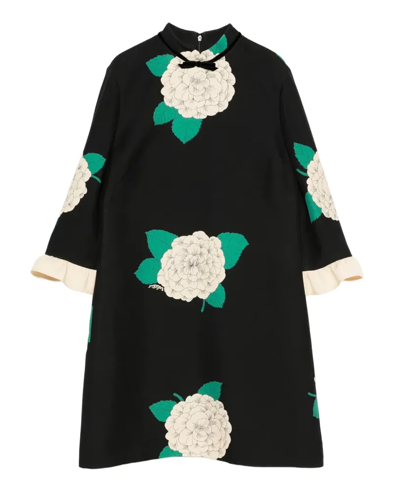 Valentino Garavani Minikleid mit Blumen-Print - Schwarz Schwarz