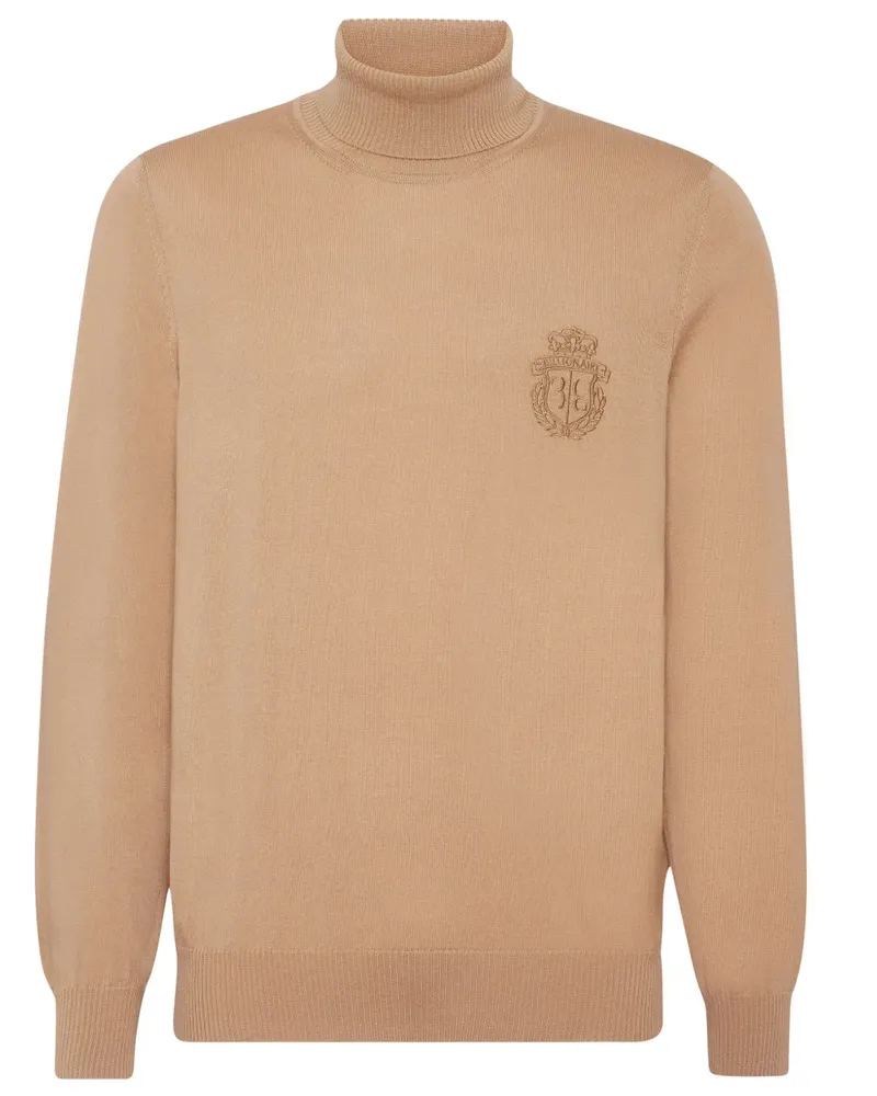 Billionaire Rollkragenpullover mit Monogramm-Stickerei - Nude Nude