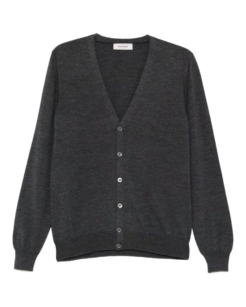 Gran Sasso Cardigan mit V-Ausschnitt - Grau Grau