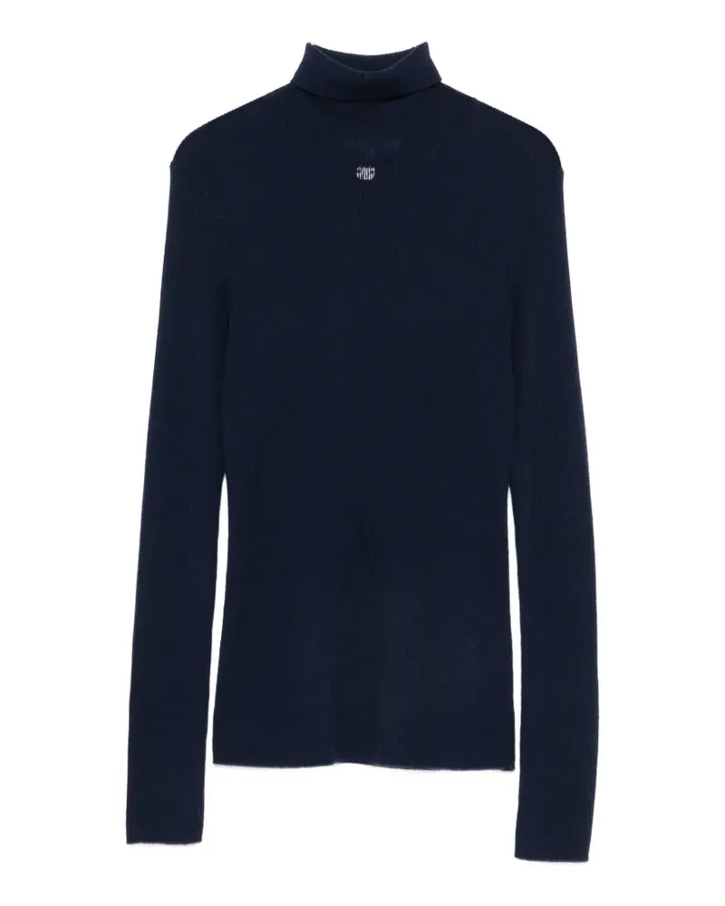 Maje Gerippter Rollkragenpullover - Blau Blau