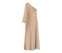 one-shoulder side-slit dress - Braun