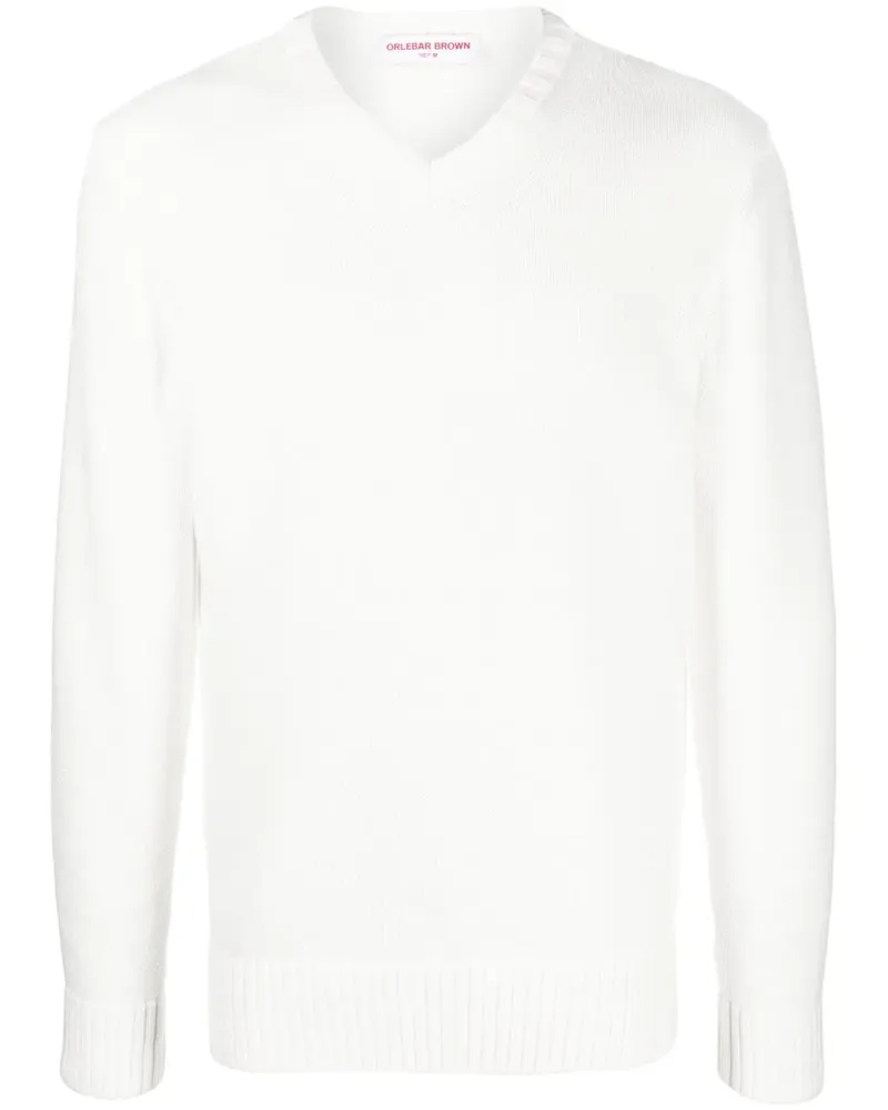 Orlebar Brown Clifton Pullover mit V-Ausschnitt - Weiß Weiß