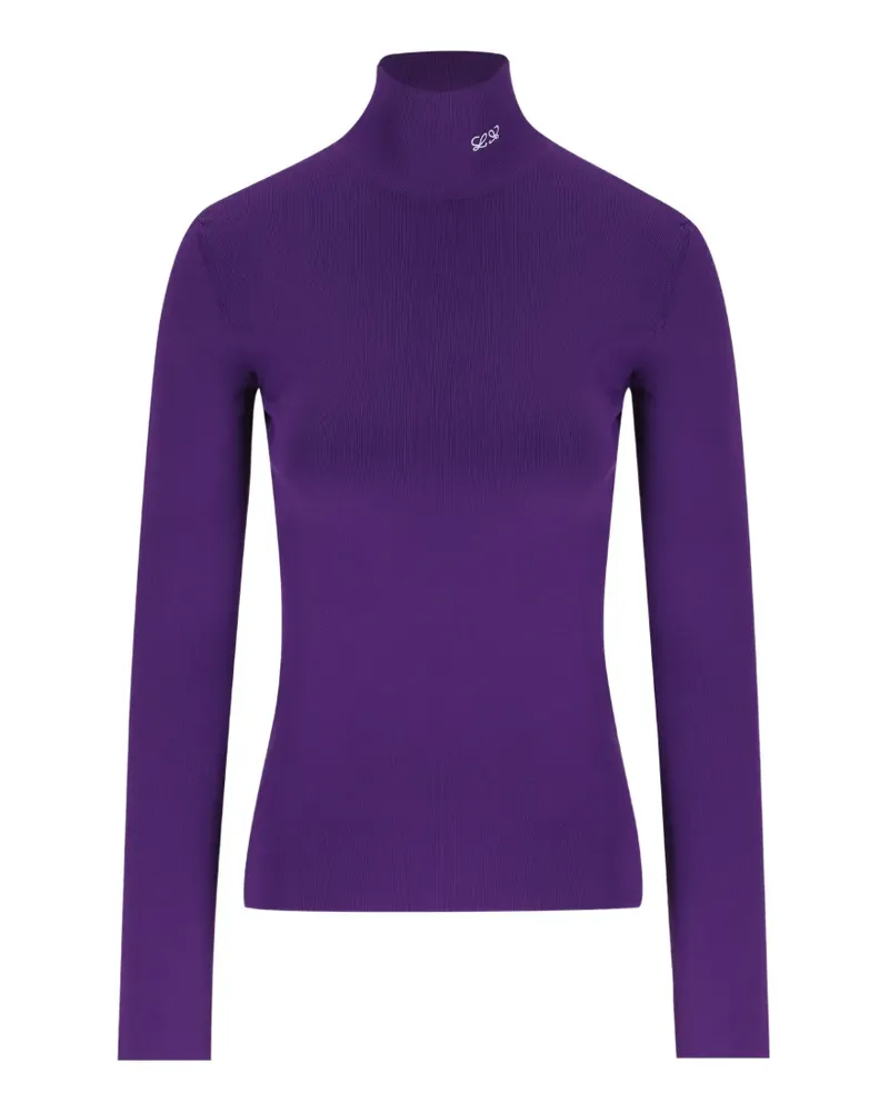 Loewe Anagram-embroidered high-neck sweater - Violett Violett