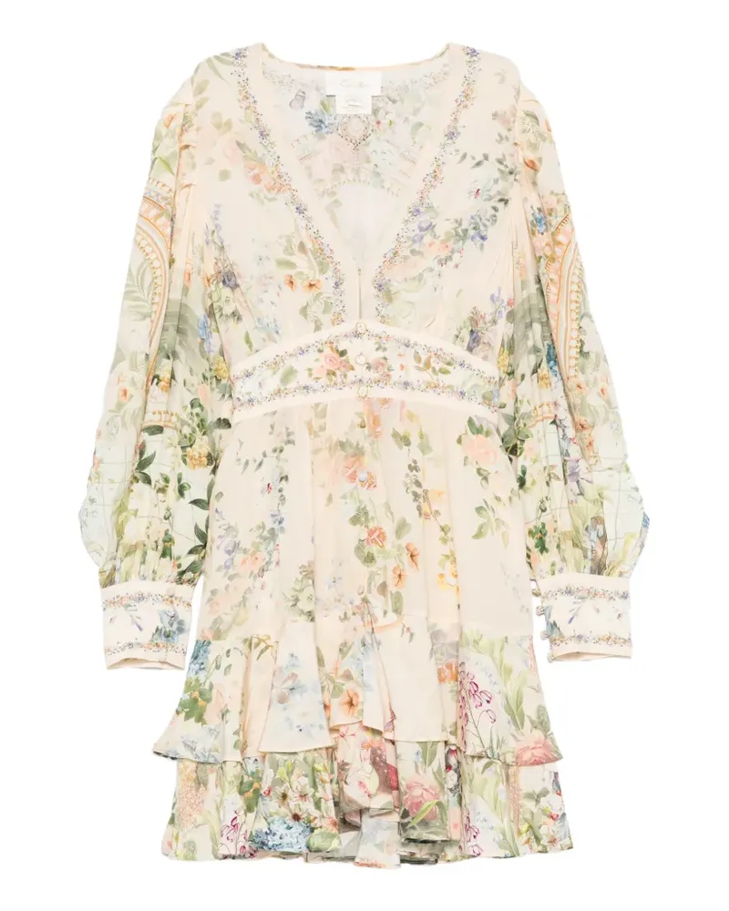 Camilla Minikleid mit floralem Print - Rosa Rosa