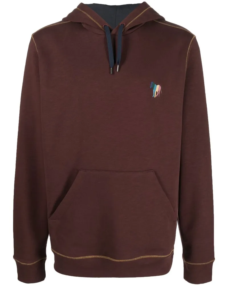 Paul Smith Hoodie aus Bio-Baumwolle mit Zebra Braun