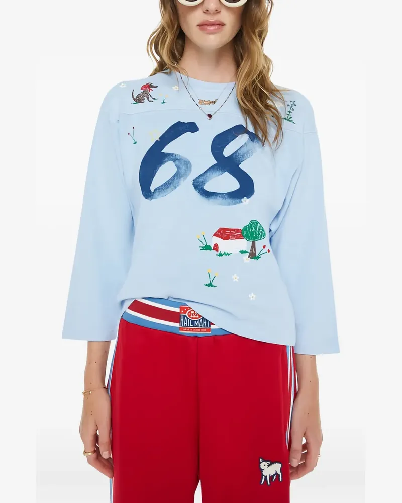 Mother The Footballer Oberteil mit Stickerei - Blau Blau