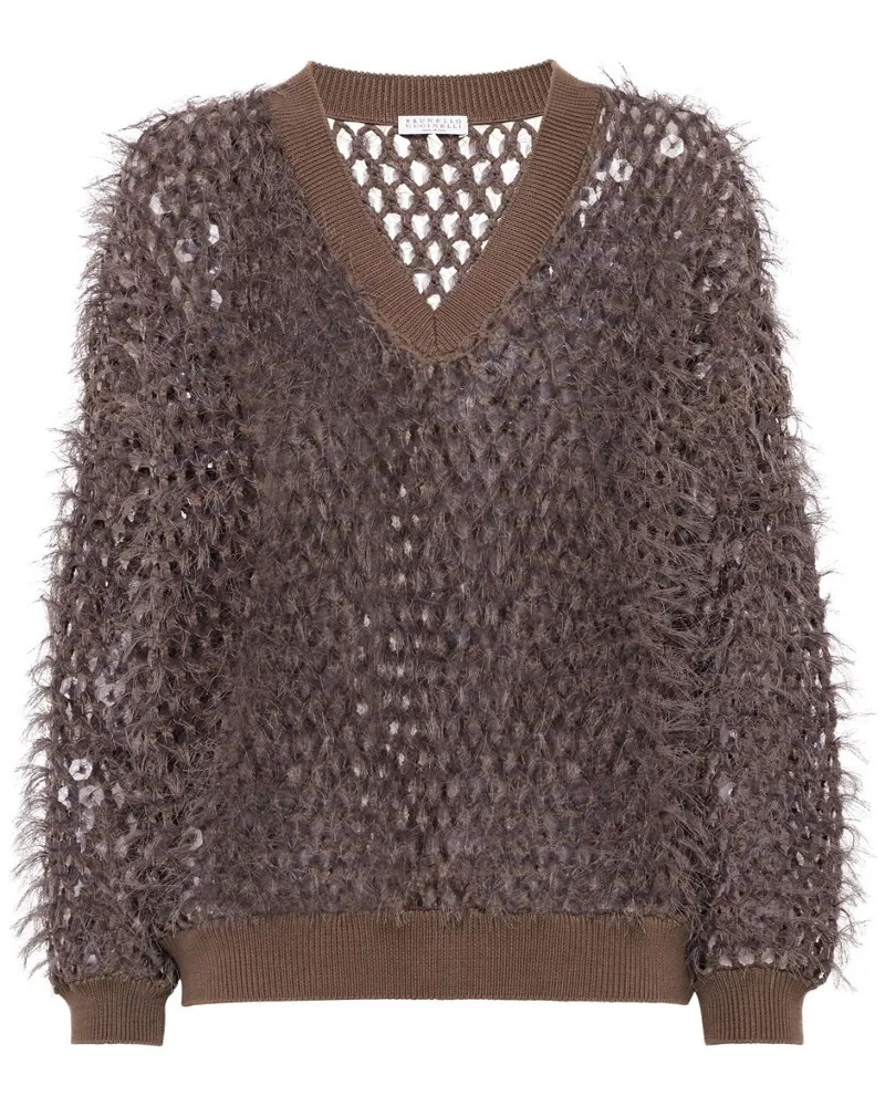 Brunello Cucinelli Gebürsteter Pullover - Braun Braun