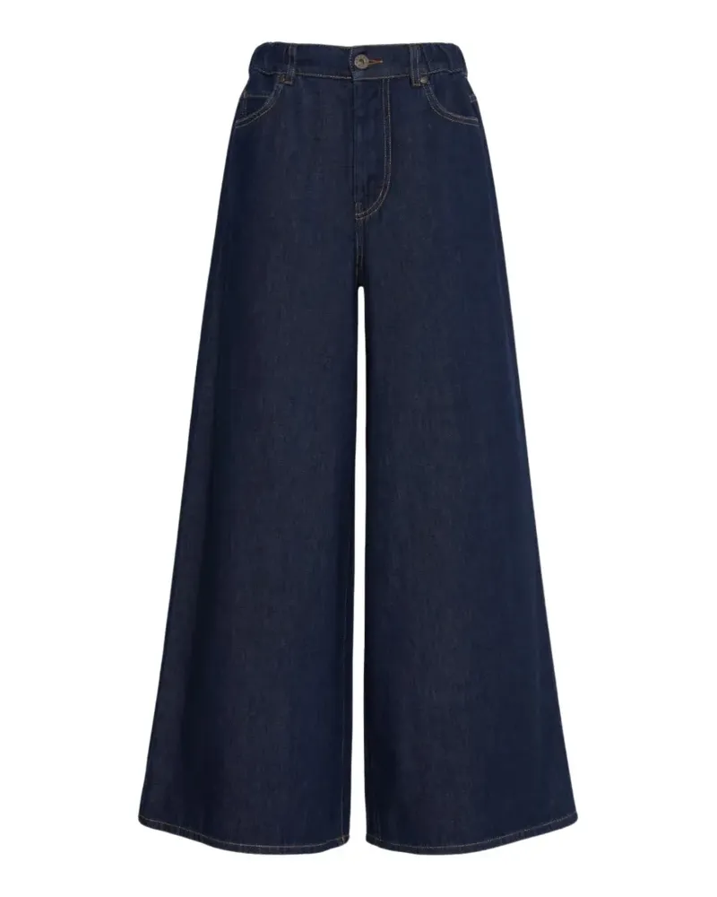 Max Mara Weite Jeans mit elastischem Bund - Blau Blau