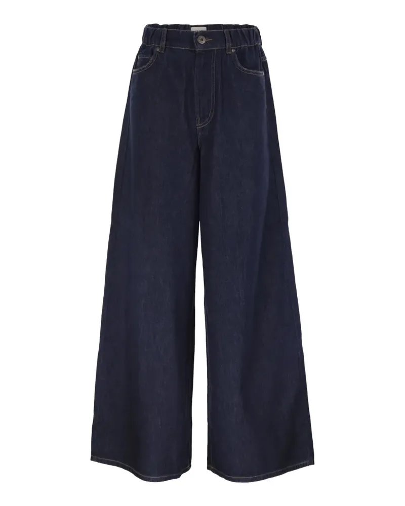 Max Mara Jeans mit weitem Bein - Blau Blau
