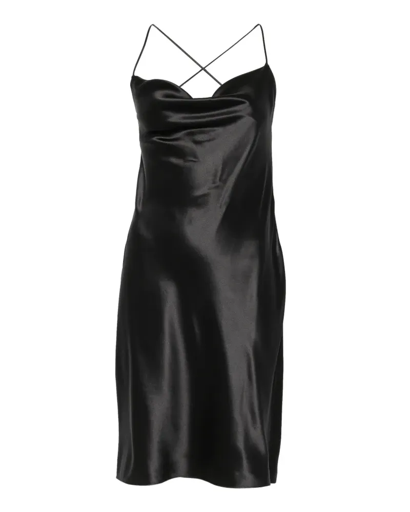 Saint Laurent cowl-neck backless mini dress - Schwarz Schwarz