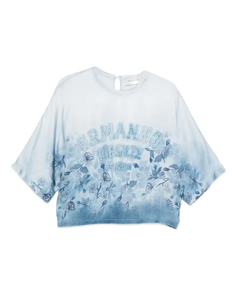 Ermanno Scervino floral-print T-shirt - Blau Blau