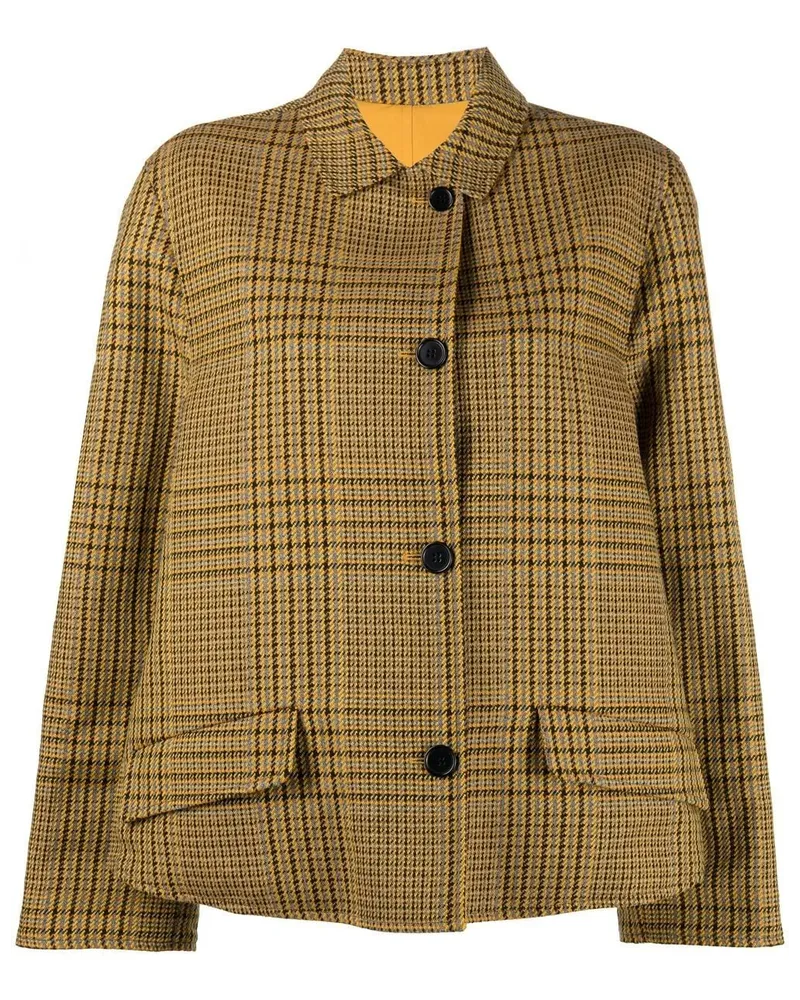 ASPESI checked single-breasted jacket Yellow