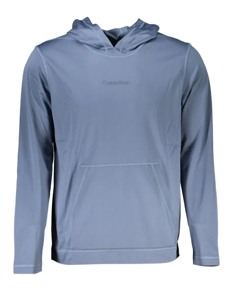 Calvin Klein logo-print kangaroo-pocket hoodie - Blau Blau